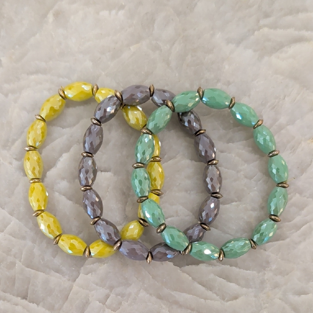 Park Lane Margarita Bracelet Set - Yellow, Gray, Green